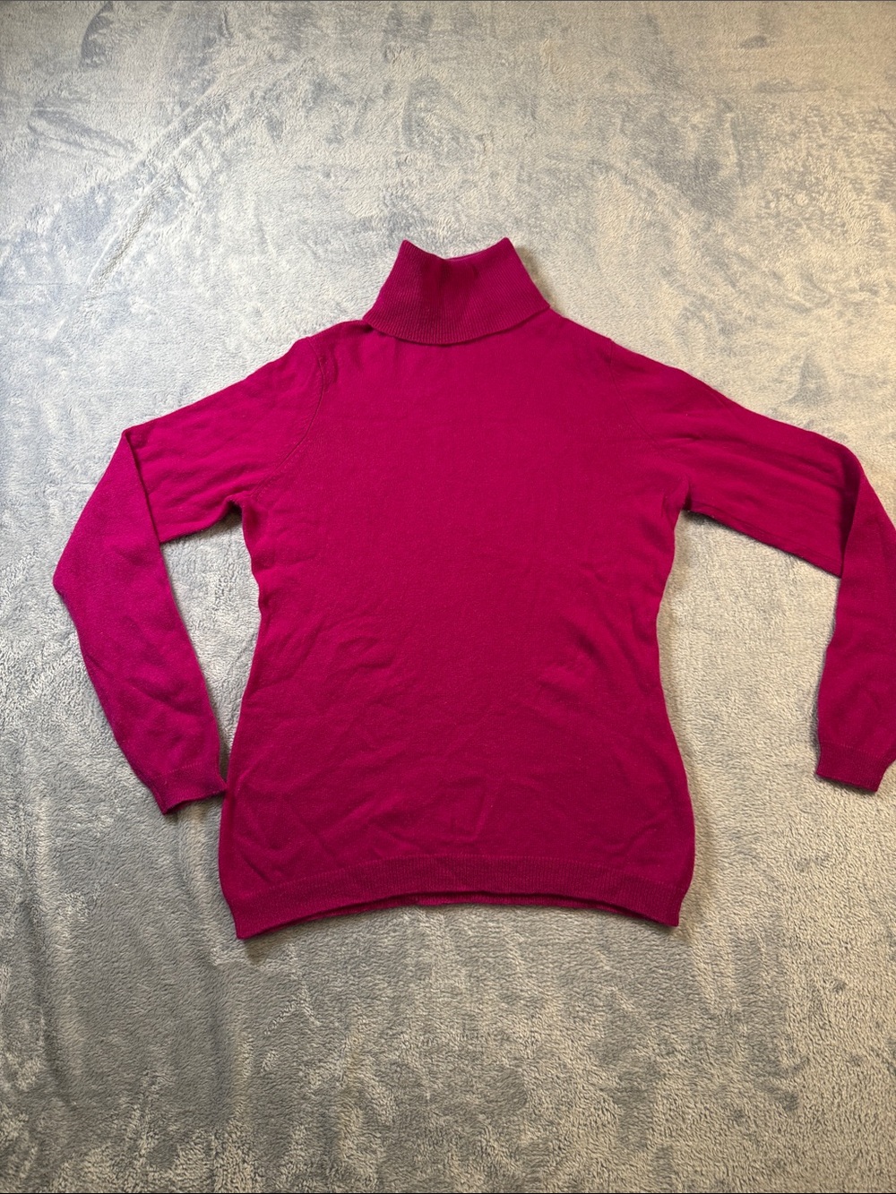 Charter Club Bright Fuchsia Turtleneck Sweater 100% cashmere #3238